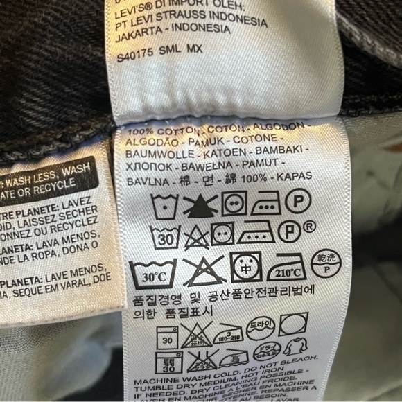 Levis Jeans Mens 40x32(31) Black 501 Straight Regular Button Fly Denim - Picture 4 of 10